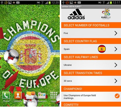 adidas ЕВРО 2012 LiveWallpaper